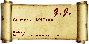 Gyurnik Józsa névjegykártya